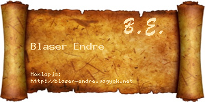 Blaser Endre névjegykártya